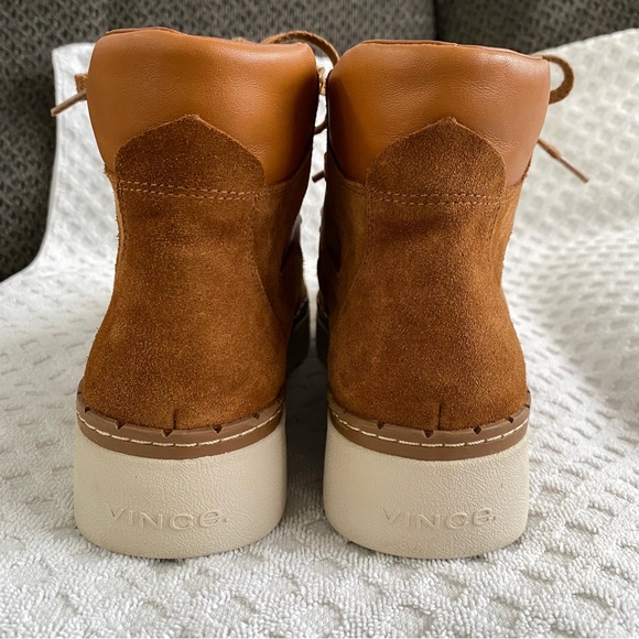 Vince Soren Suede & Leather High Top Sneaker Boot Tan Size 8M Retail $350 - Picture 7 of 13